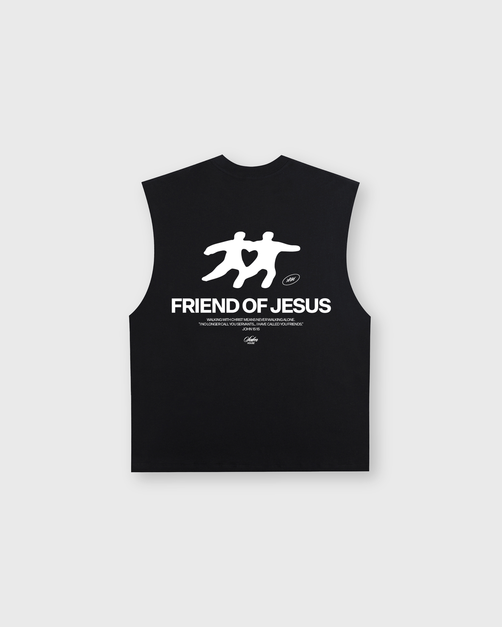 Friend of Jesus Raw Black Edge Tank Top Loose Fit | Salm House®