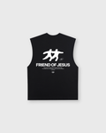 Friend of Jesus Raw Black Edge Tank Top Loose Fit | Salm House®