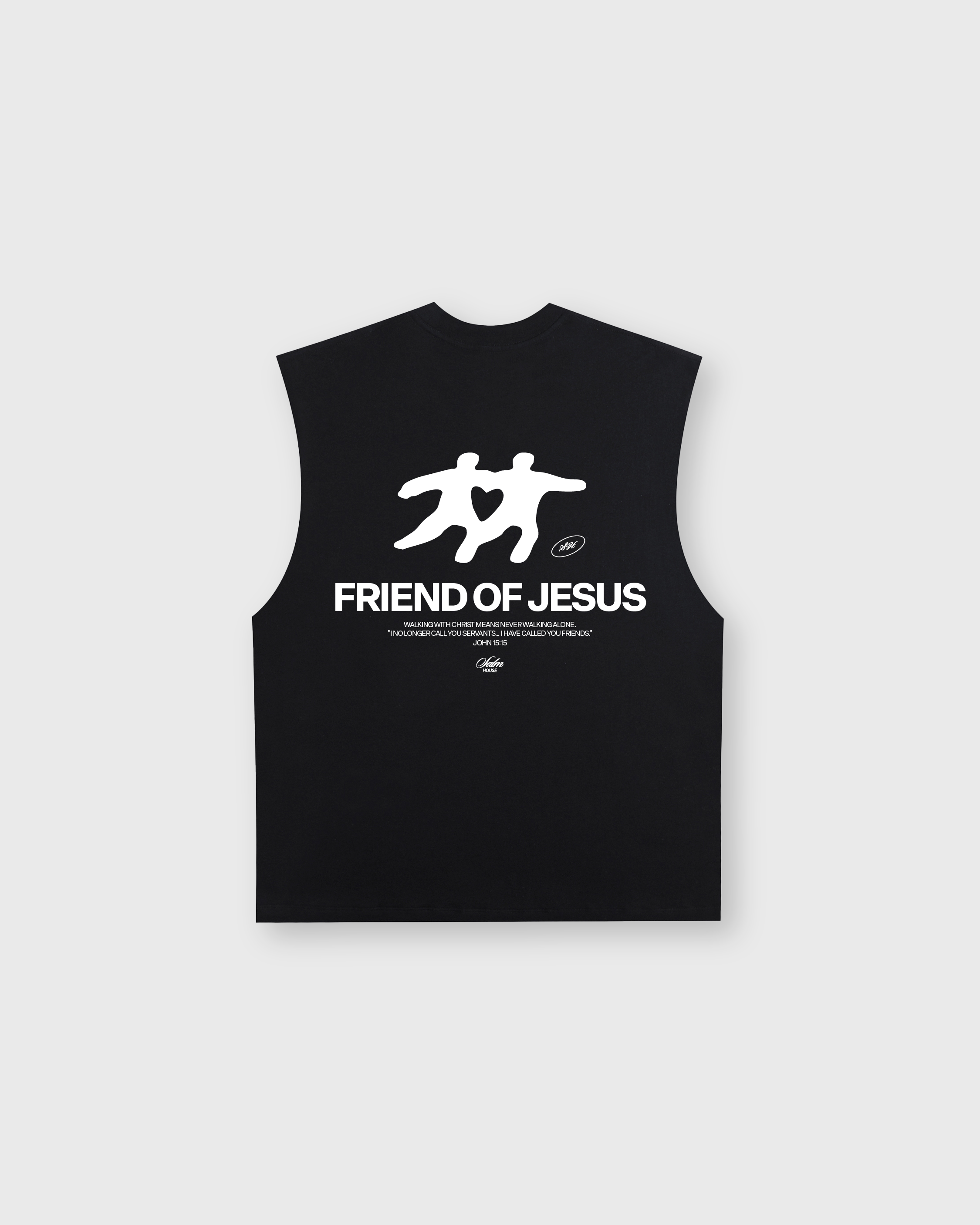 Friend of Jesus Raw Black Edge Tank Top Loose Fit | Salm House®