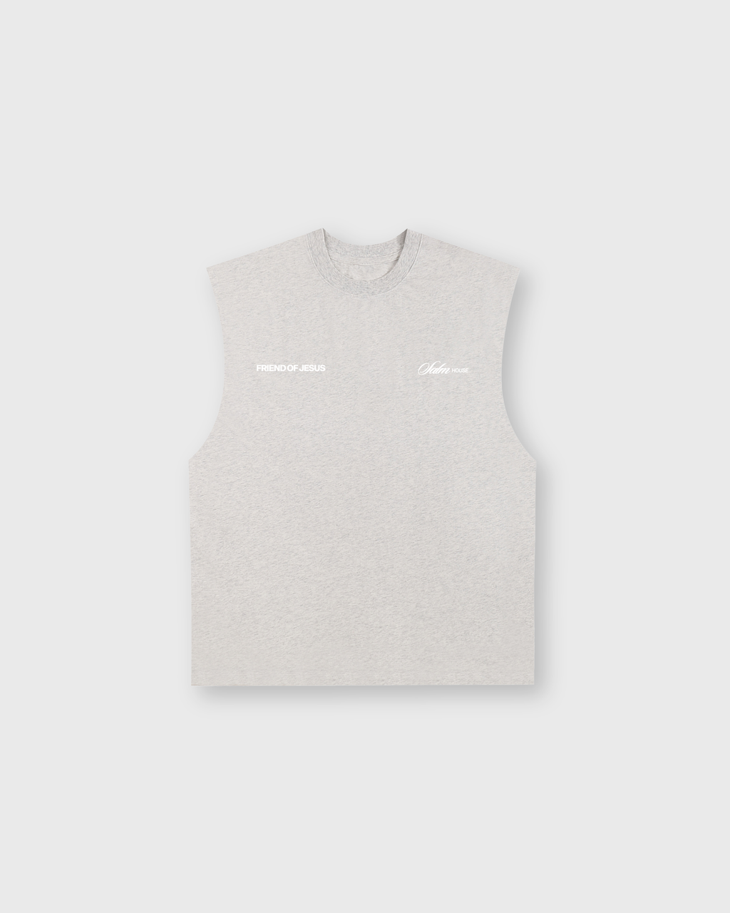 Friend of Jesus Gray Raw Edge Tank Top Loose Fit | Salm House®
