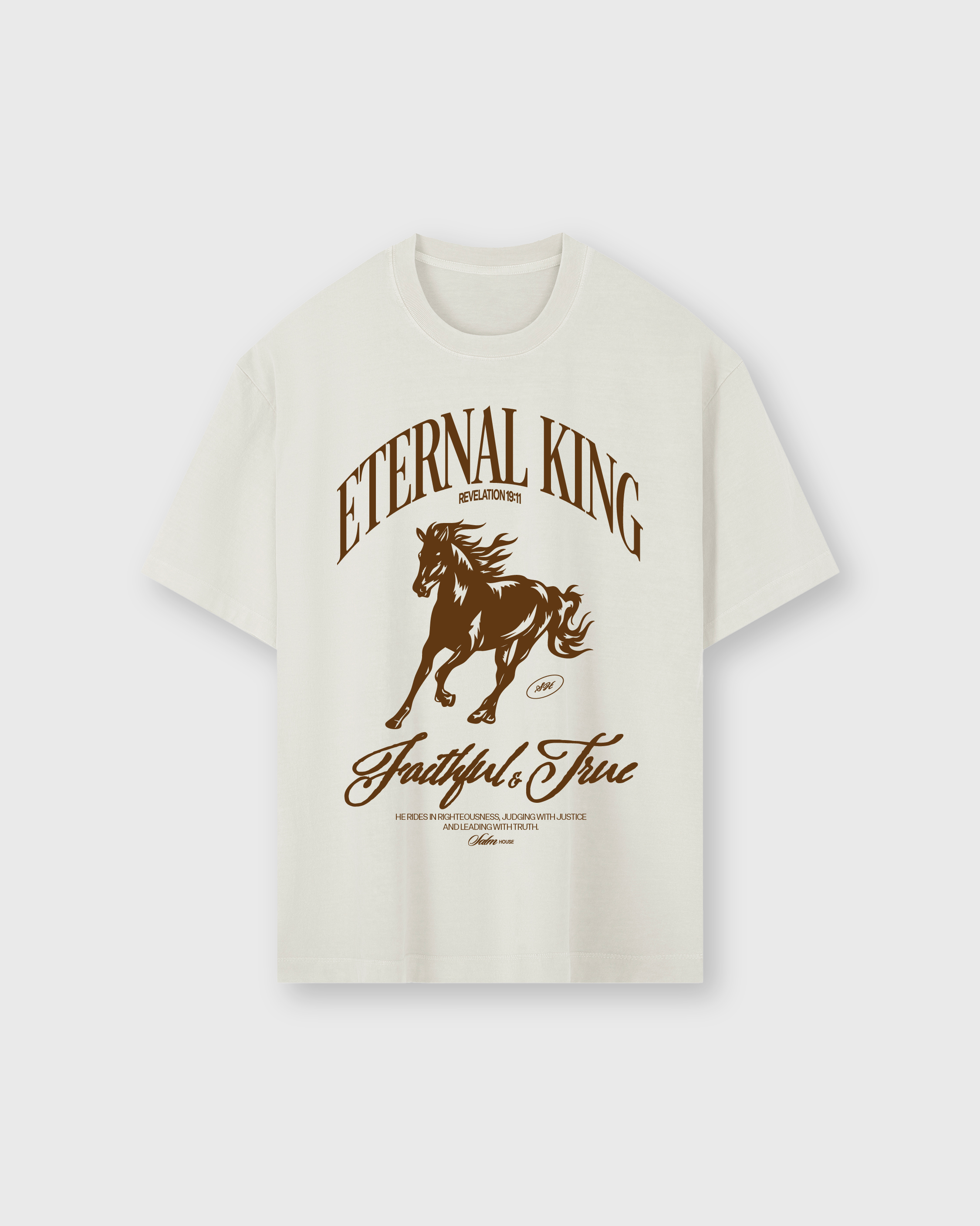 Eternal King Vintage White Oversized Tee | Salm House®