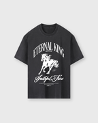 Eternal King Vintage Black Oversized Tee | Salm House®