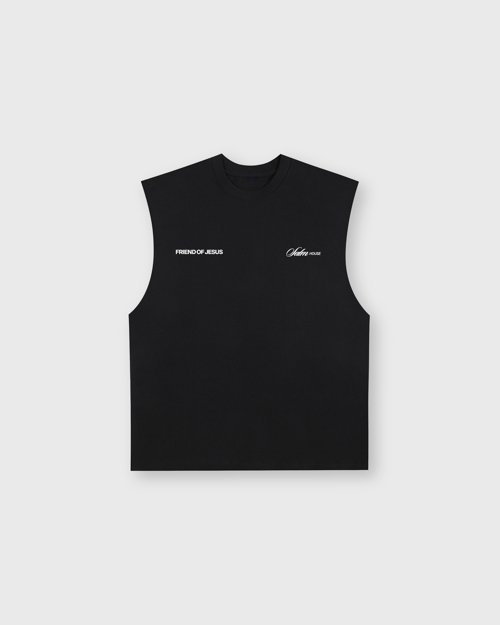 Friend of Jesus Raw Black Edge Tank Top Loose Fit | Salm House®