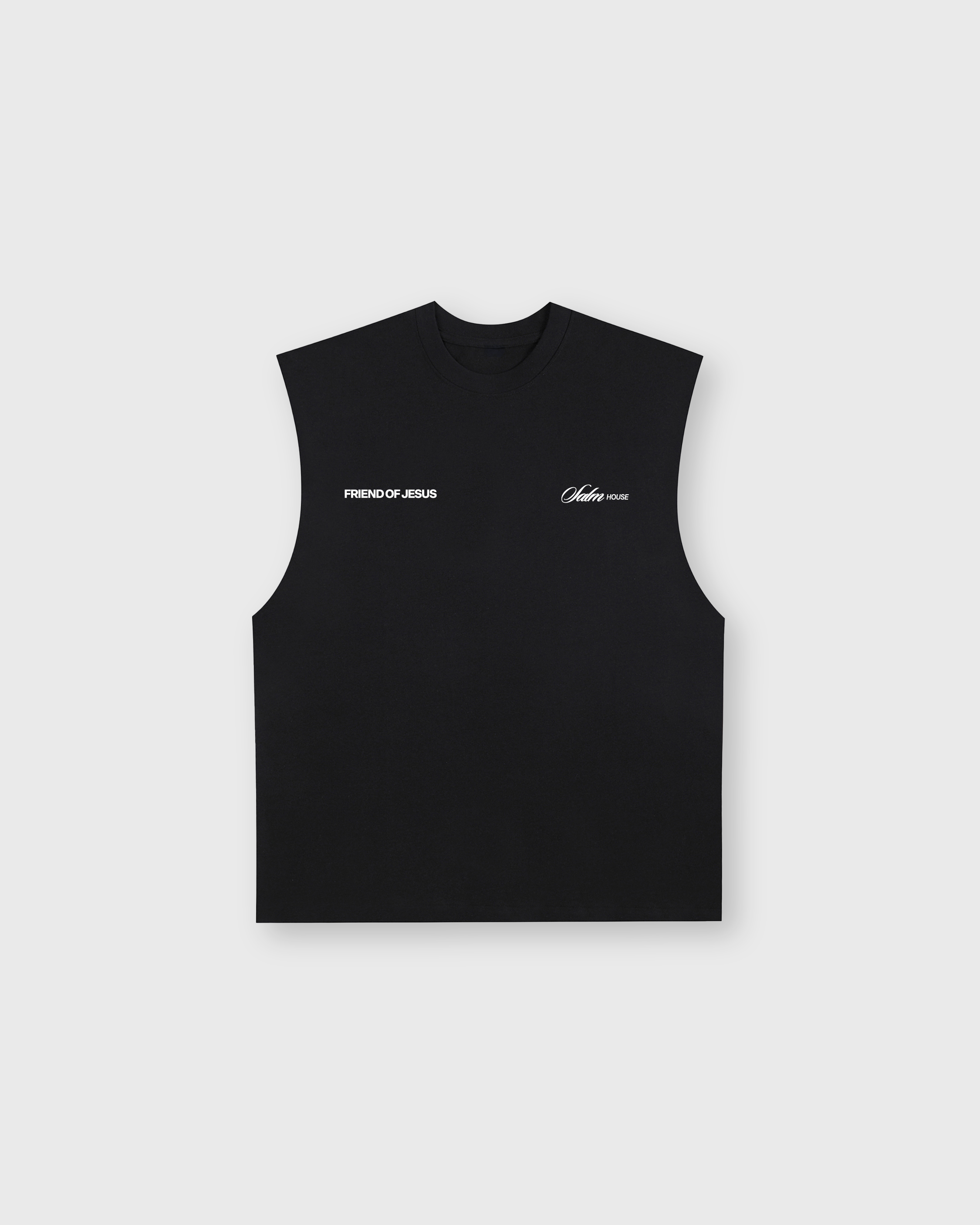 Friend of Jesus Raw Black Edge Tank Top Loose Fit | Salm House®