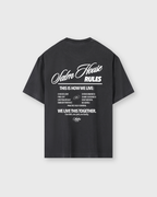 Salm House Rules Black Vintage Washed Oversized Tee | Salm House®