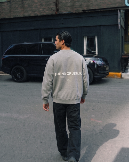 Friend of Jesus Gray Vintage Polo Sweatshirt | Salm House®