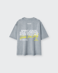Spirit Soul Body Gray Mineral Wash Boxy Cotton T-Shirt | Salm House®