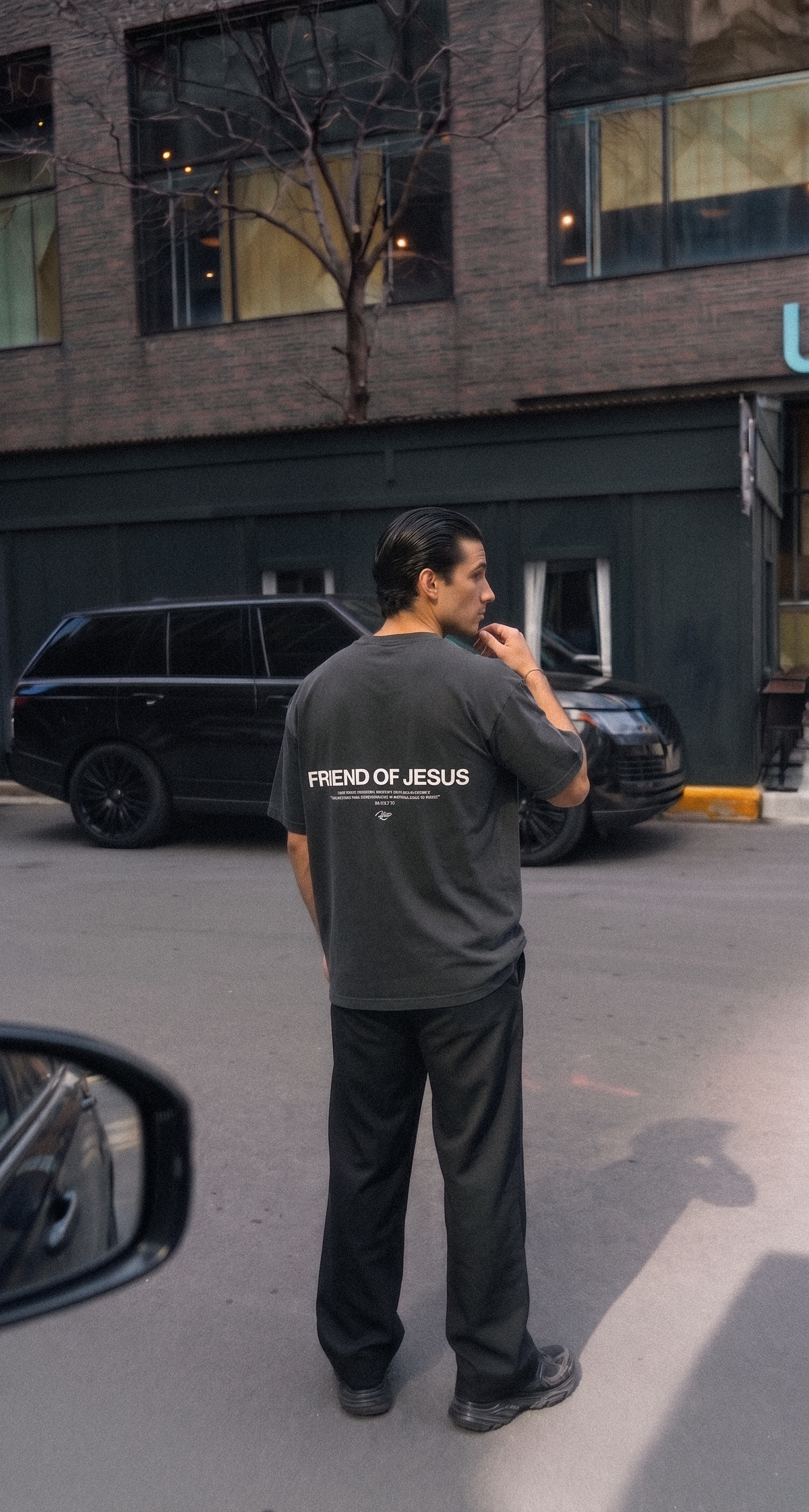 Friend of Jesus Premium Black Vintage Oversized Tee | Salm House®
