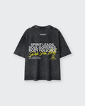 Spirit Soul Body Black Mineral Wash Boxy Cotton T-Shirt | Salm House®