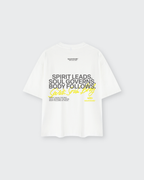 Spirit Soul Body White Mineral Wash Boxy Cotton T-Shirt | Salm House®