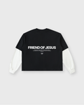 Friend of Jesus Layered Contrast Sleeve Tee | Salm House®