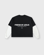 Friend of Jesus Layered Contrast Sleeve Tee | Salm House®