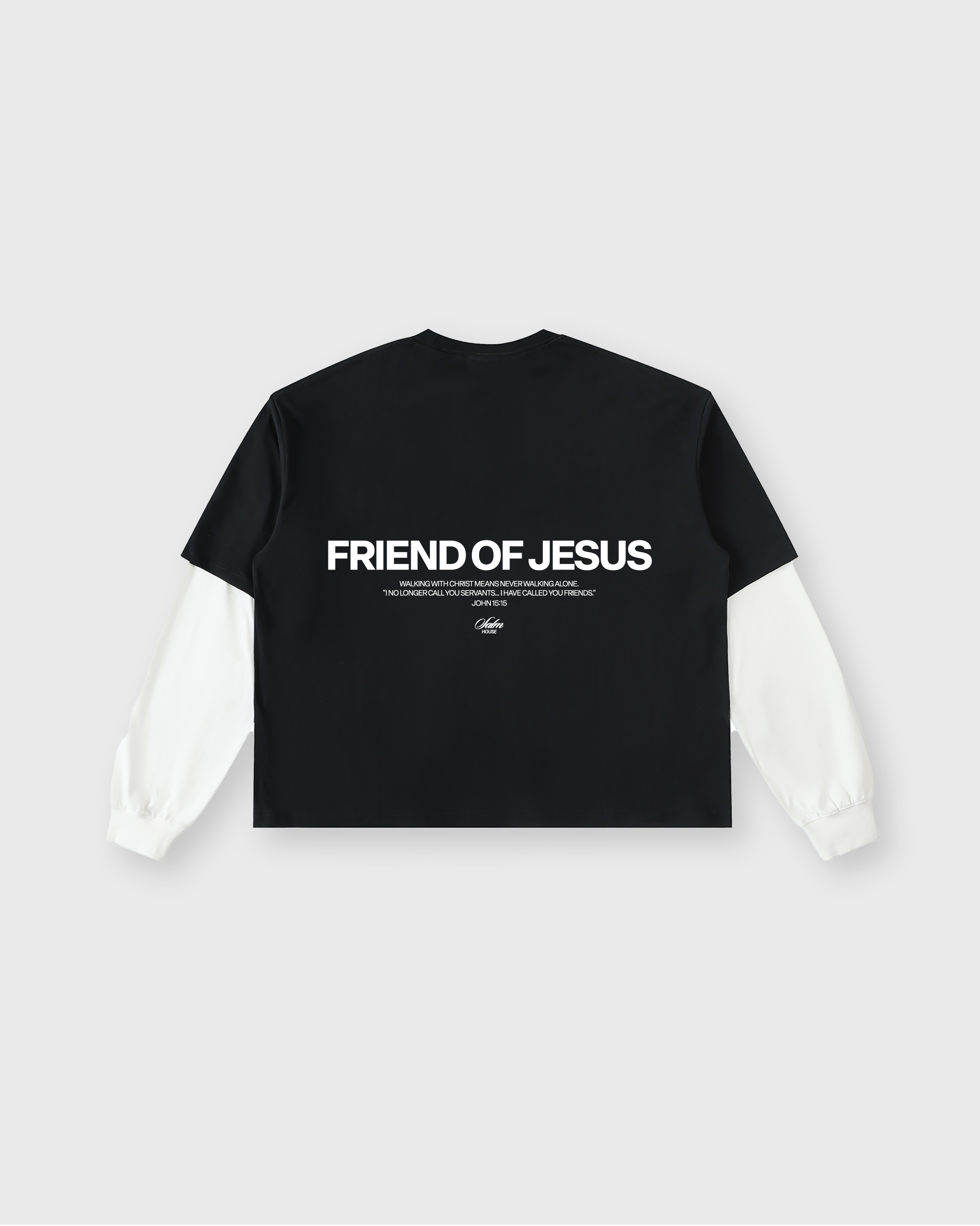 Friend of Jesus Layered Contrast Sleeve Tee | Salm House®