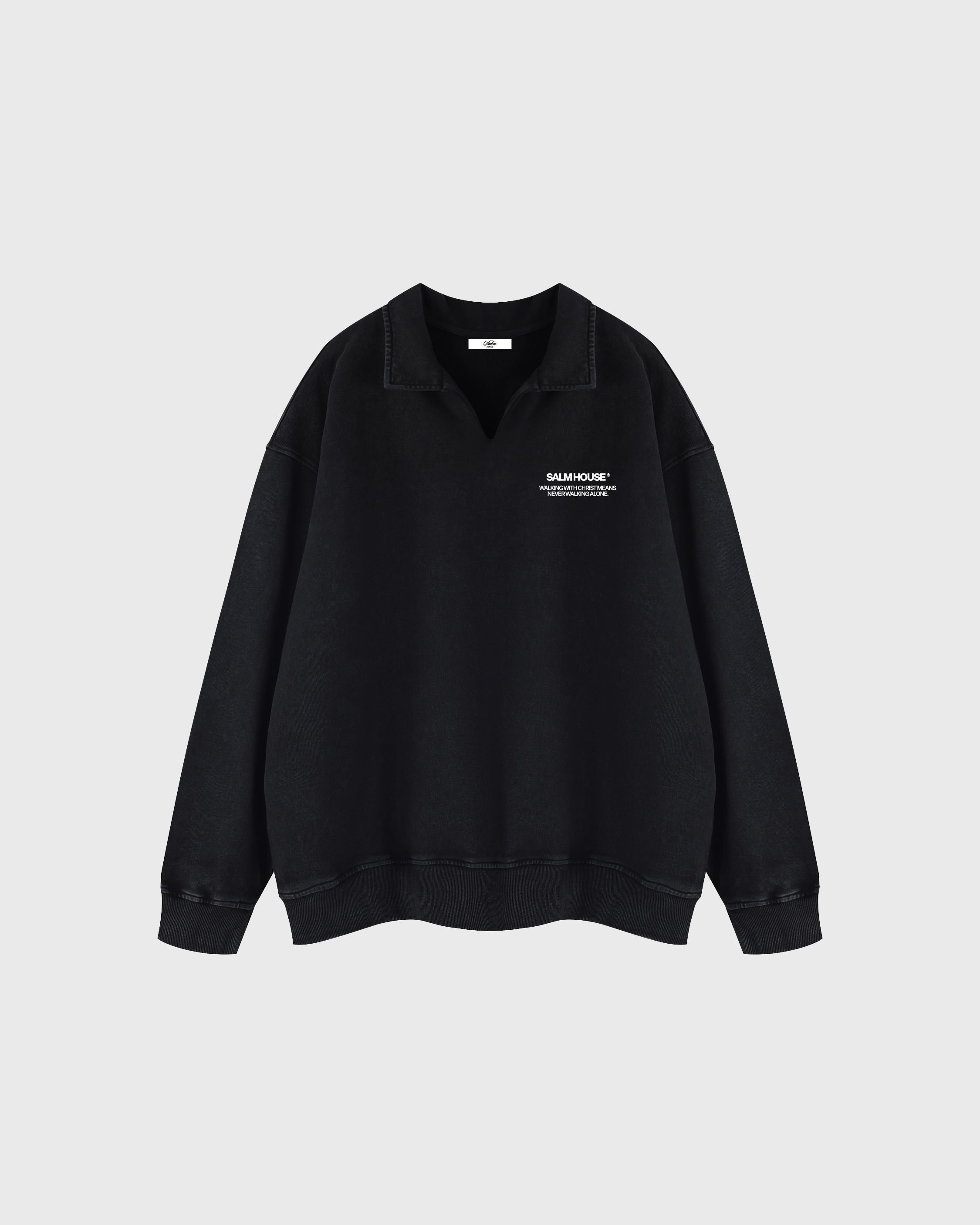 Friend of Jesus Black Vintage Polo Sweatshirt | Salm House®
