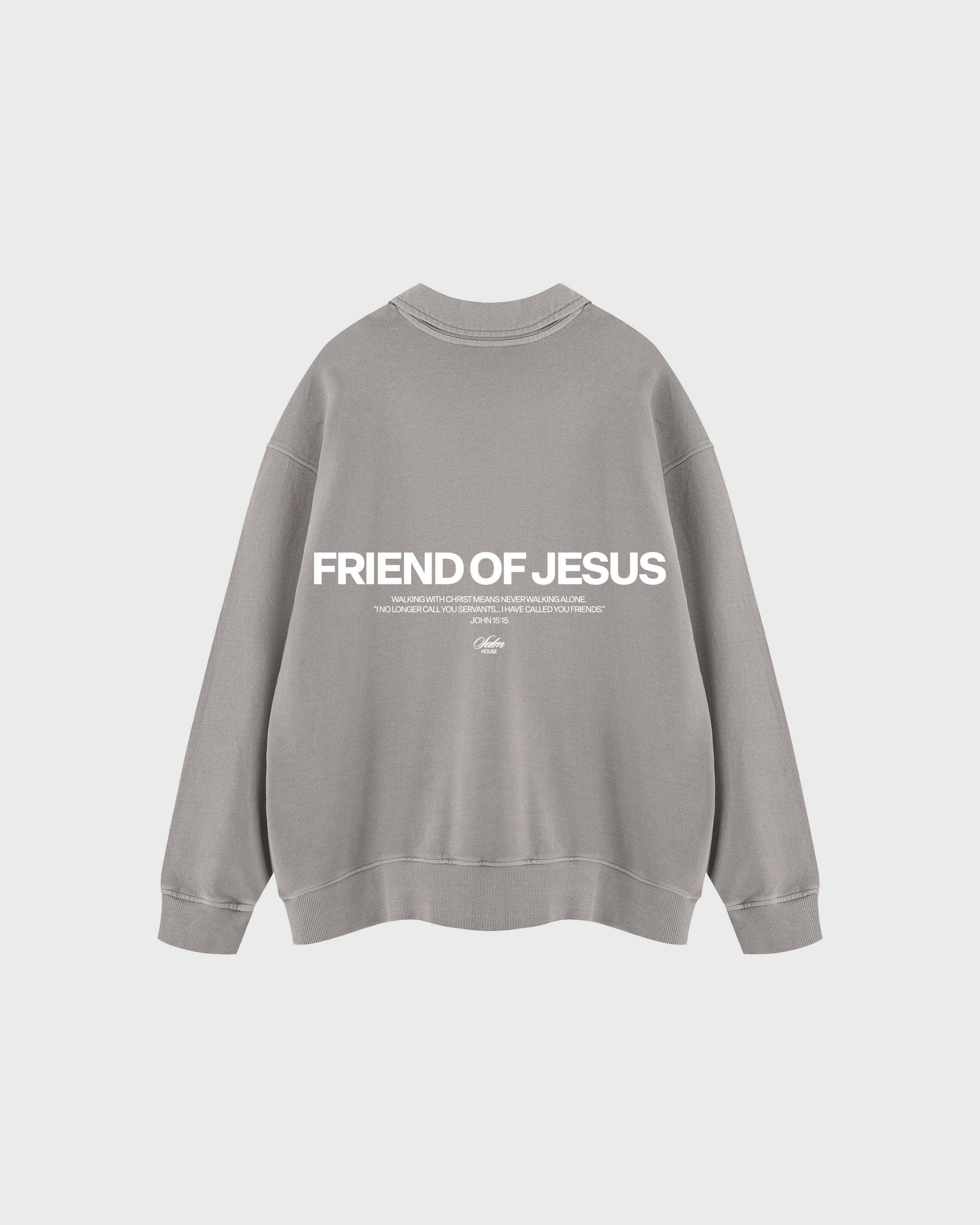 Friend of Jesus Gray Vintage Polo Sweatshirt | Salm House®