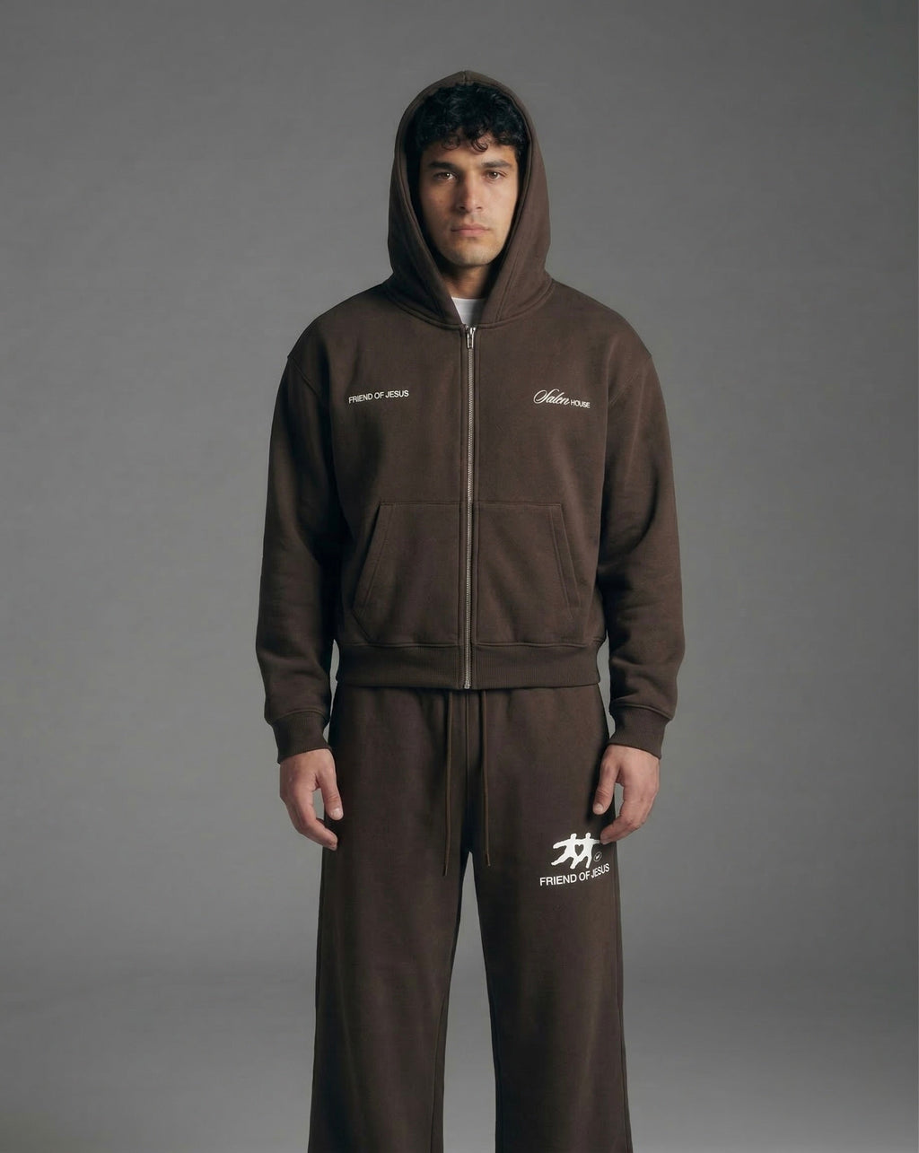 Friend of Jesus Zip-Up Boxy Hoodie | Salm House®