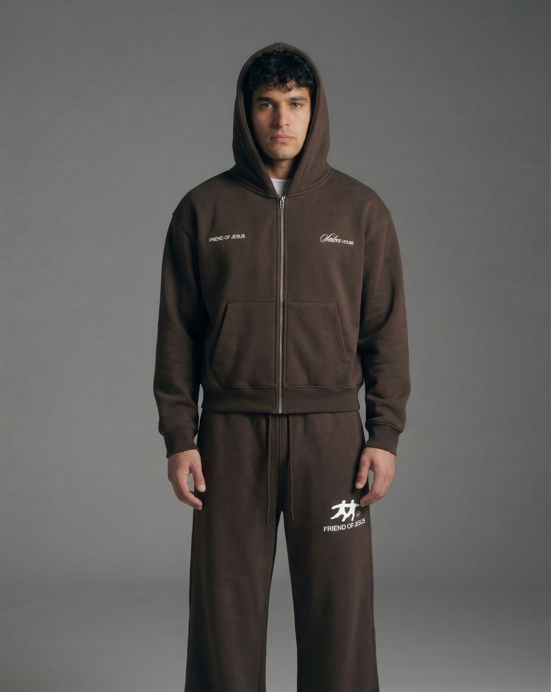 Friend of Jesus Zip-Up Boxy Hoodie | Salm House®