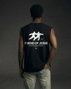 Friend of Jesus Raw Black Edge Tank Top Loose Fit | Salm House®