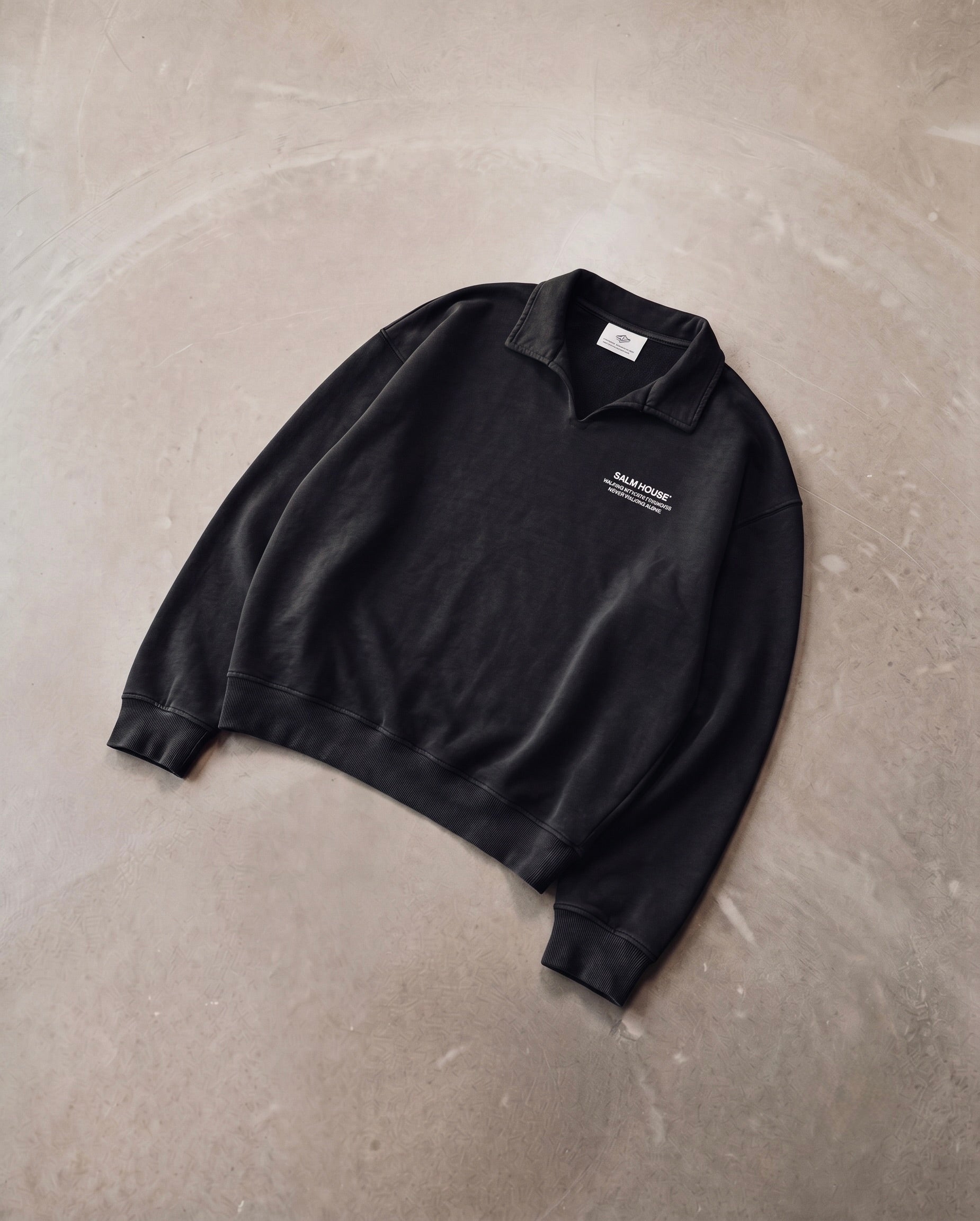 Friend of Jesus Black Vintage Polo Sweatshirt | Salm House®