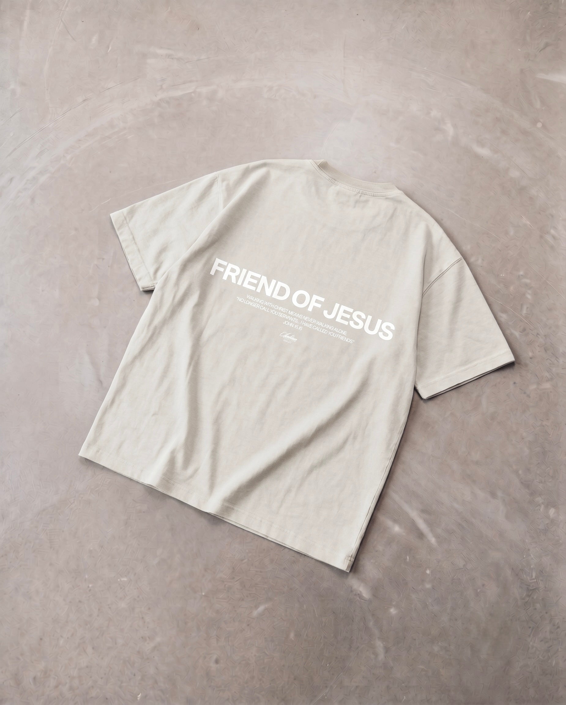 Friend of Jesus Premium Beige Vintage Oversized Tee | Salm House®