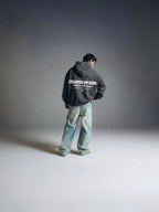 Created by God Dark Gray Oversized Boxy Frayed Washed Hoodie | Salm House®
