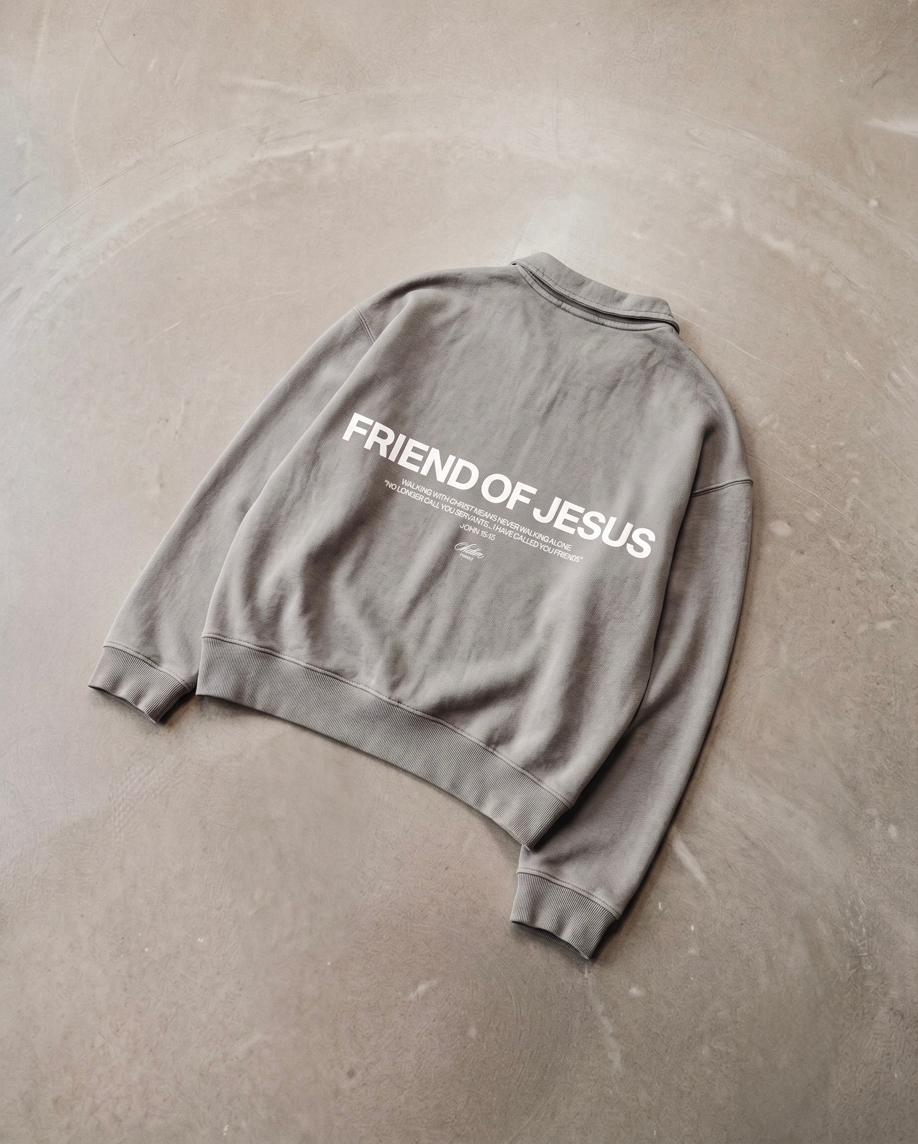 Friend of Jesus Gray Vintage Polo Sweatshirt | Salm House®