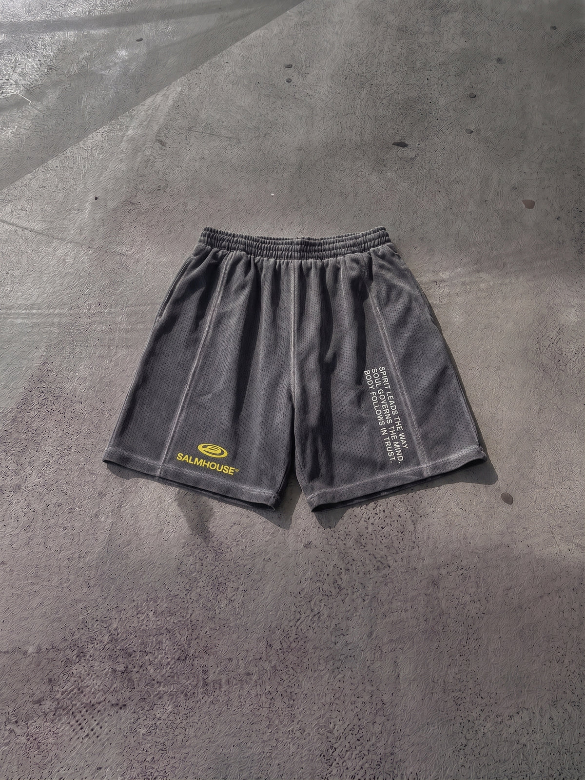 Spirit Soul Body Vintage Wash Mesh Shorts | Salm House®