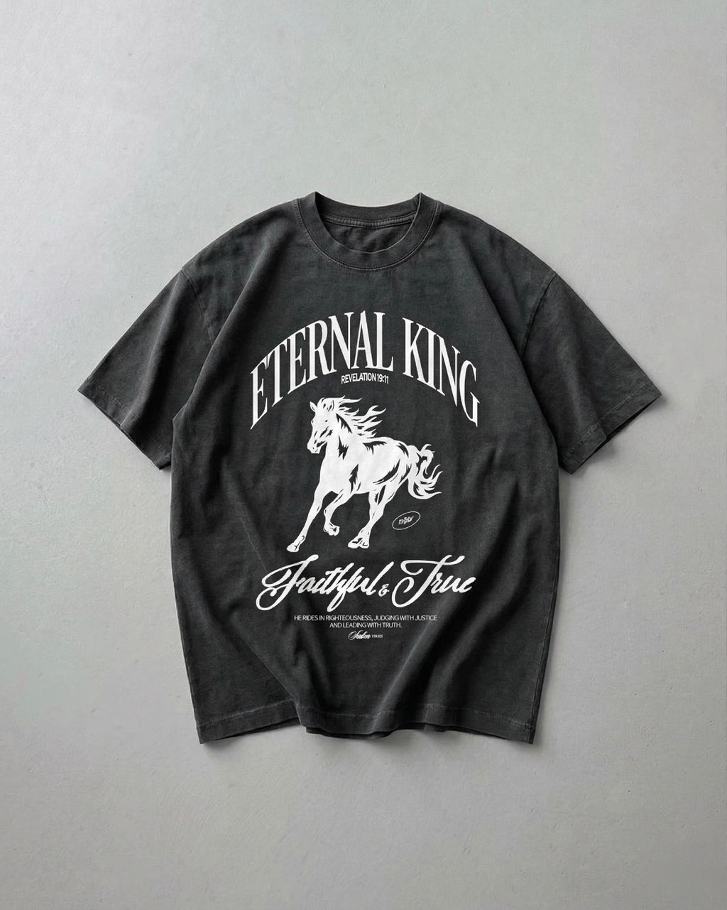 Eternal King Vintage Black Oversized Tee | Salm House®