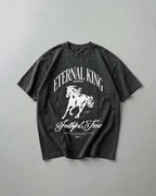 Eternal King Vintage Black Oversized Tee | Salm House®