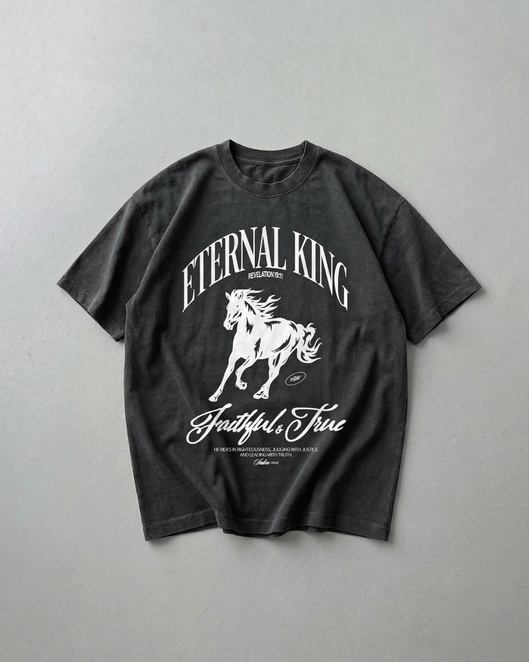 Eternal King Vintage Black Oversized Tee | Salm House®