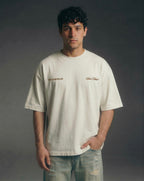 Salm House Rules Beige Vintage Washed Oversized Tee | Salm House®