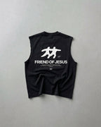 Friend of Jesus Raw Black Edge Tank Top Loose Fit | Salm House®