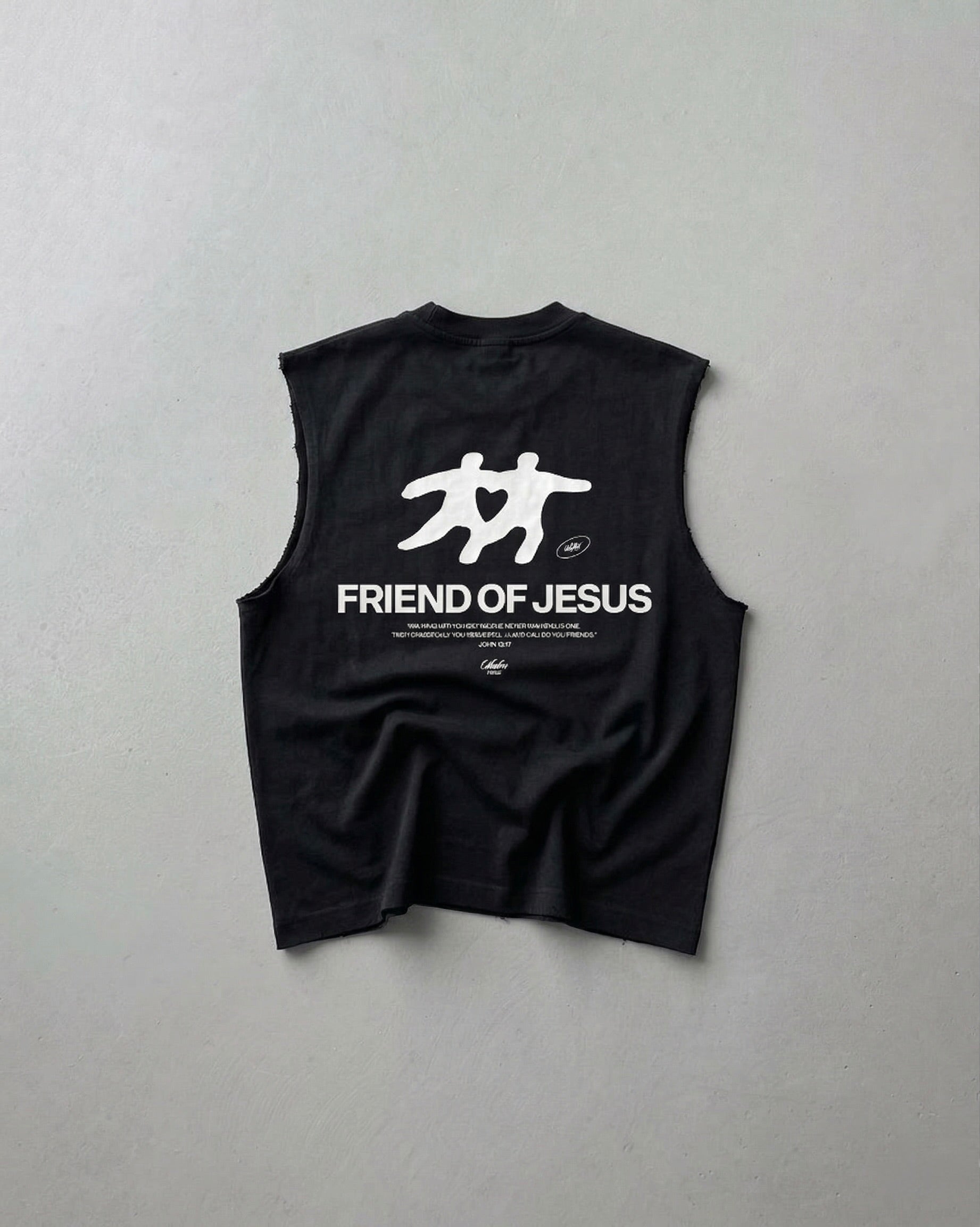 Friend of Jesus Raw Black Edge Tank Top Loose Fit | Salm House®