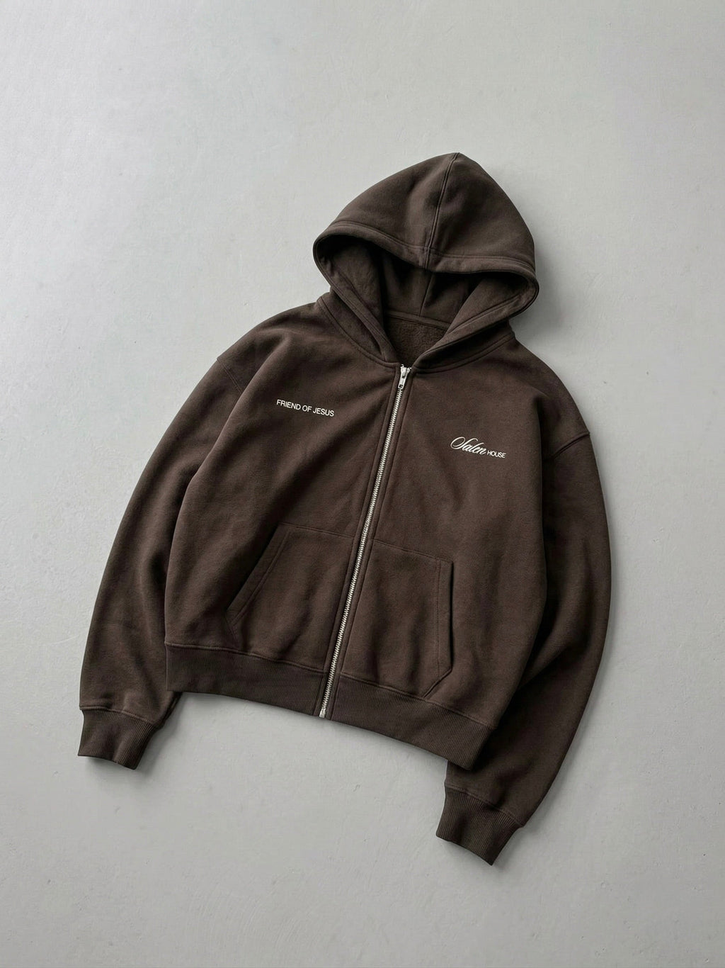 Friend of Jesus Zip-Up Boxy Hoodie | Salm House®