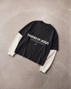 Friend of Jesus Layered Contrast Sleeve Tee | Salm House®