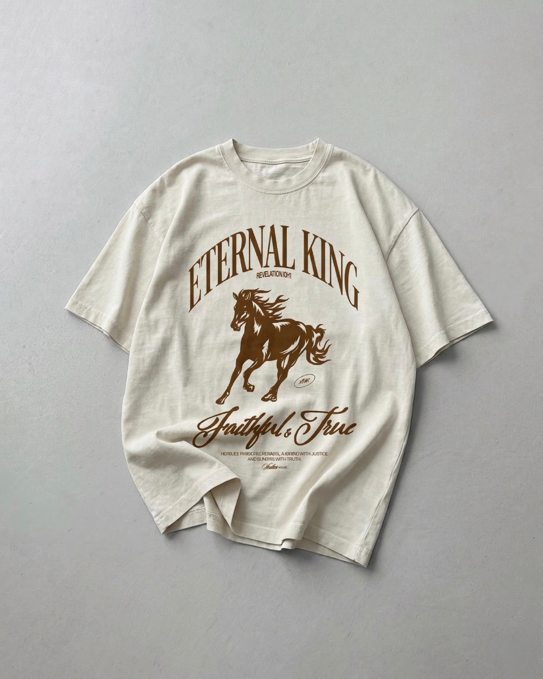 Eternal King Vintage White Oversized Tee | Salm House®