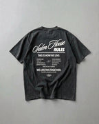 Salm House Rules Black Vintage Washed Oversized Tee | Salm House®