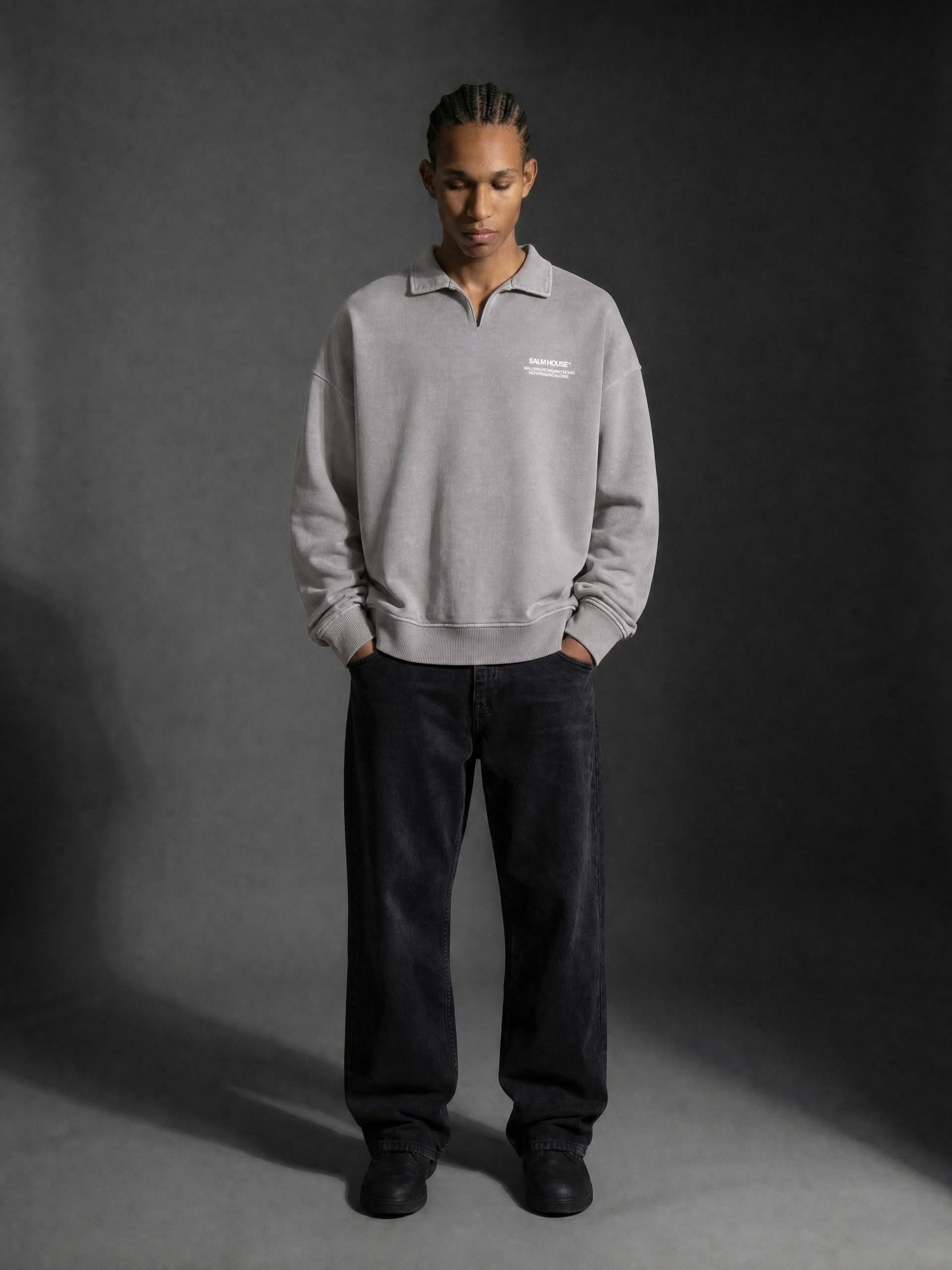 Friend of Jesus Gray Vintage Polo Sweatshirt | Salm House®