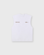 Friend of Jesus White Raw Edge Tank Top Loose Fit | Salm House®