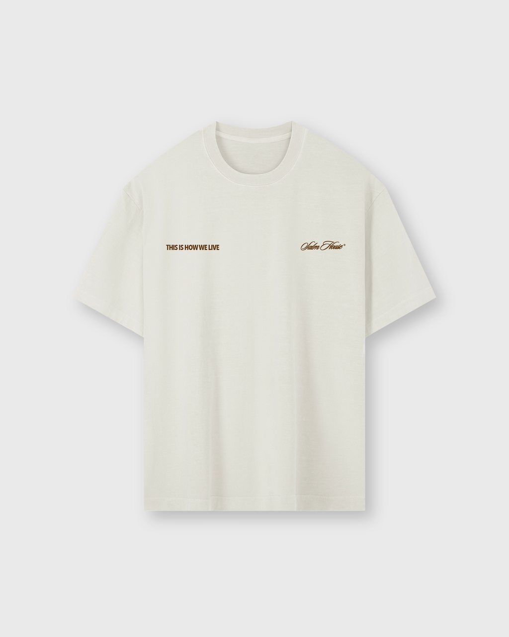Salm House Rules Beige Vintage Washed Oversized Tee | Salm House®
